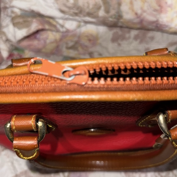Dooney & Bourke Red and Brown Leather Satchel